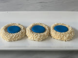 White Jimmie Thumbprints (with customizable center dip color)
