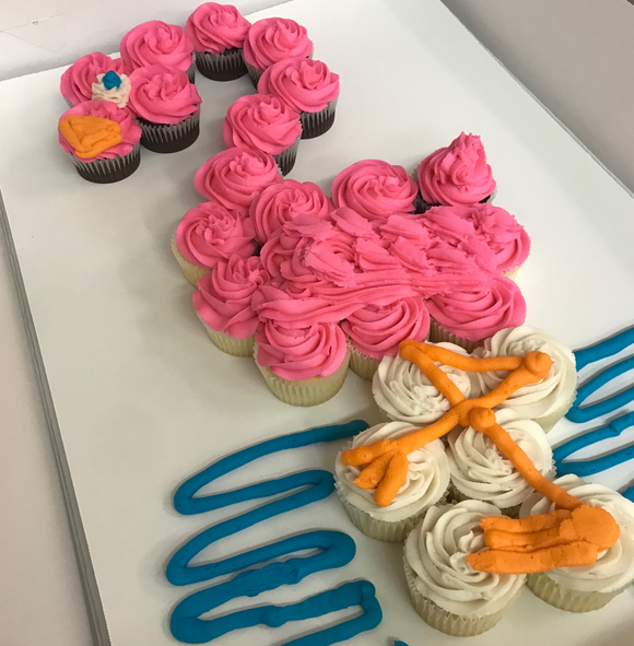 Flamingo Cupcake Cake (24 cupcakes)