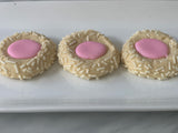 White Jimmie Thumbprints (with customizable center dip color)