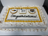 Graduation Cake (1/2 or 1/4 sheet) with Cookie Decor