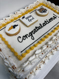 Graduation Cake (1/2 or 1/4 sheet) with Cookie Decor
