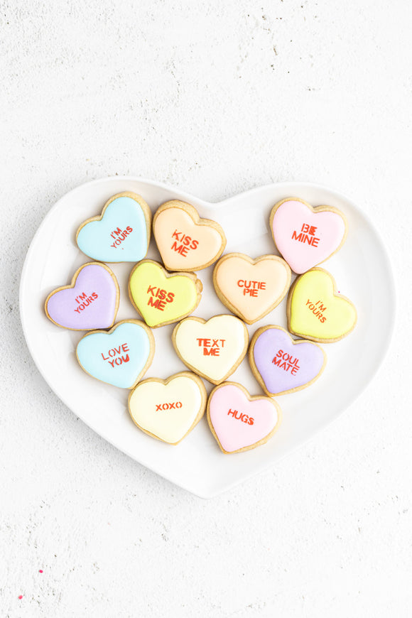 Mini Conversation Heart Cookies